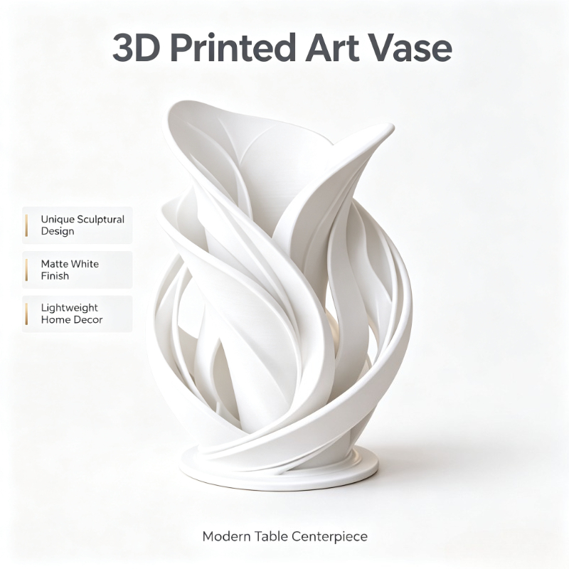 Florist Supply Vases - 3D Printed Abstract Twisted Leaf Vase