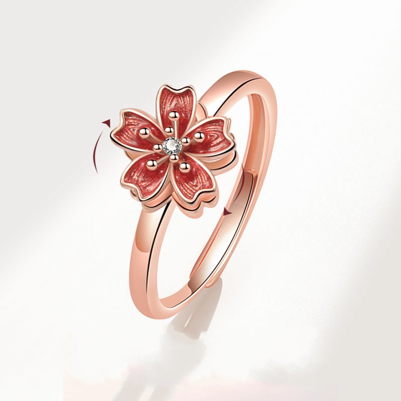 Supply Florist - Anxiety Fidget Sakura Flower Spinner Ring