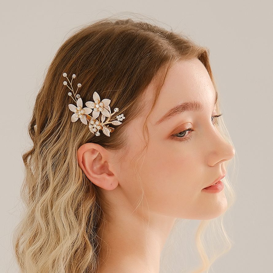 Supply Florist - Handmade Pearl Flower Hair Clips for
