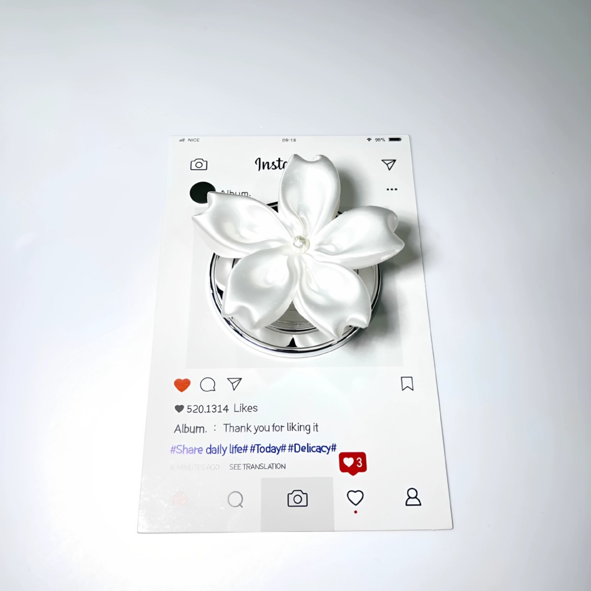 Satin Pearl Flower Magnetic Ph - Supply Florist recension och pris