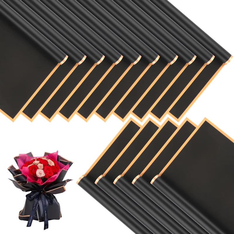 20 Sheets Black Flower Wrappin - Florist Flower Supply recension och pris