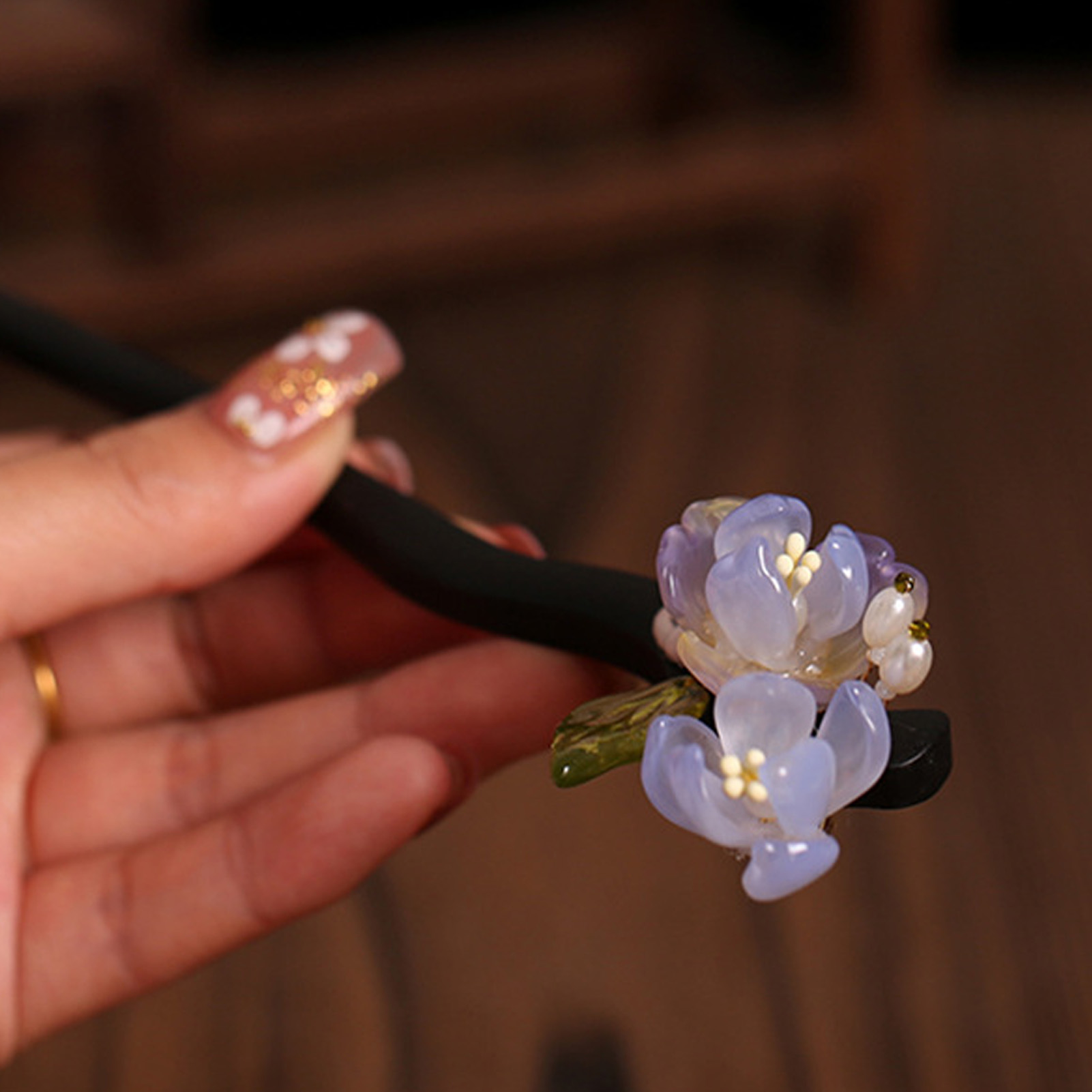 Vintage Wooden Flower Hairpin  - Supply Florist recension och pris